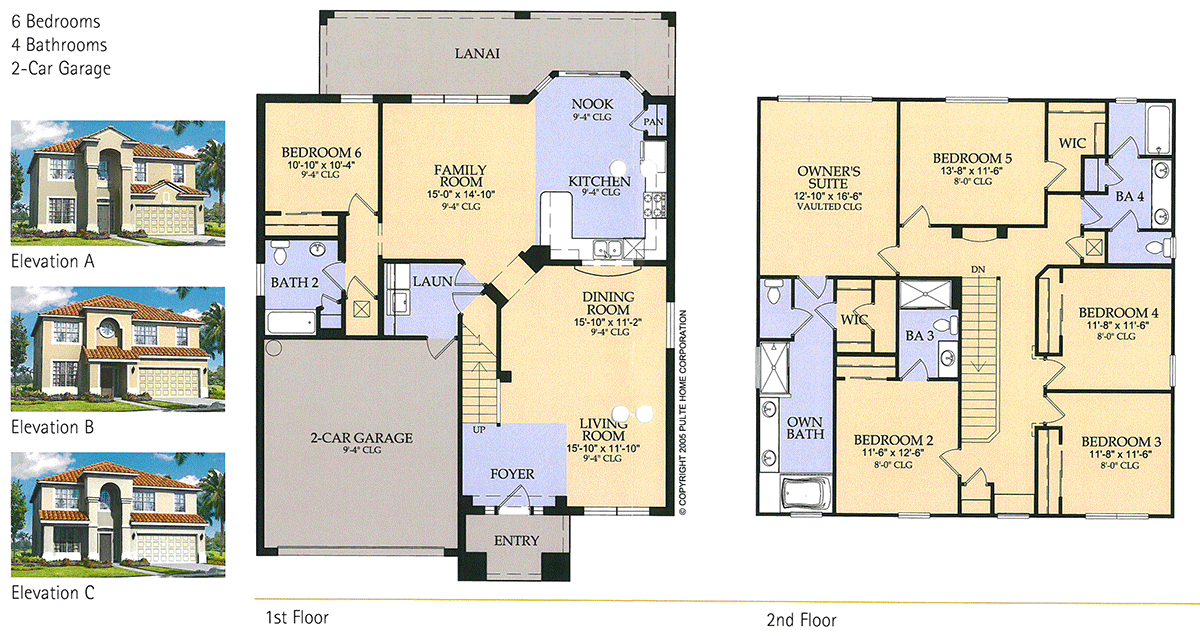 The Brentwood 6 Bedroom Floor Plan at Windsor Hills - The Jerry Barker ...