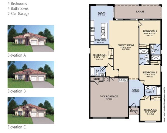 The Sheldon 4 Bedroom Floor Plan at Windsor Hills