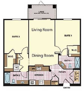 Napa – 2 Bed Condo Floor Plan at Windsor Hills
