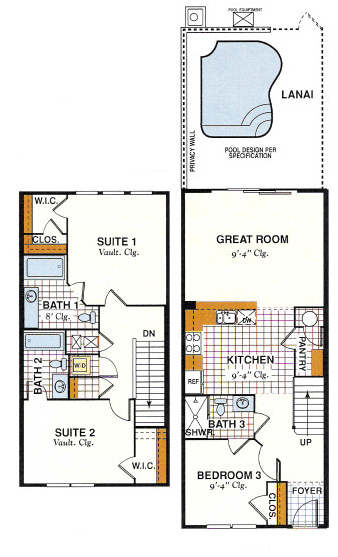 Saddlebrook– 3 Bed Townhouse Floor Plan at Windsor Hills