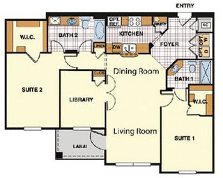 Santa Anna – 2 Bed Condo Floor Plan at Windsor Hills