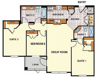 Santa Cruz – 3 Bed Condo Floor Plan at Windsor Hills