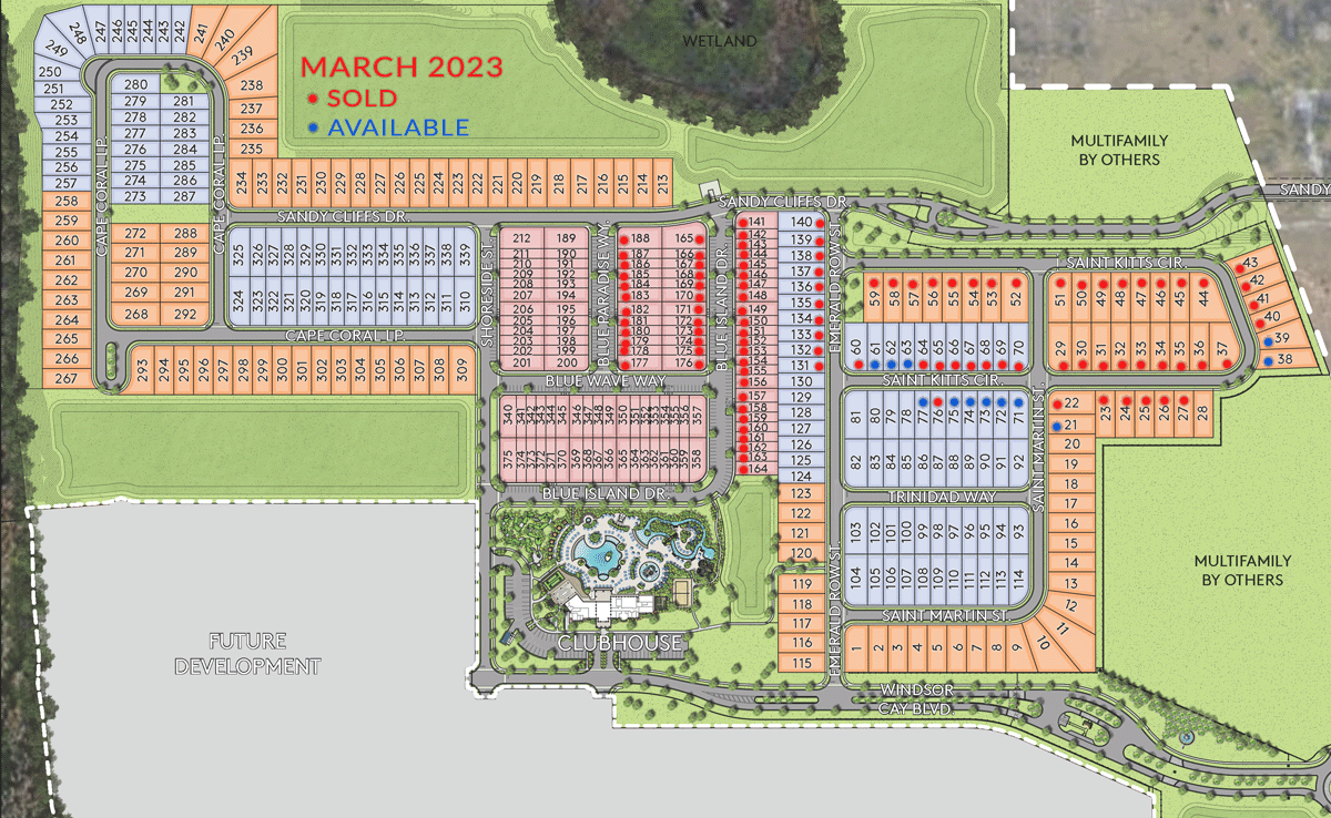 Windsor Cay Lot Map Update-March 2023