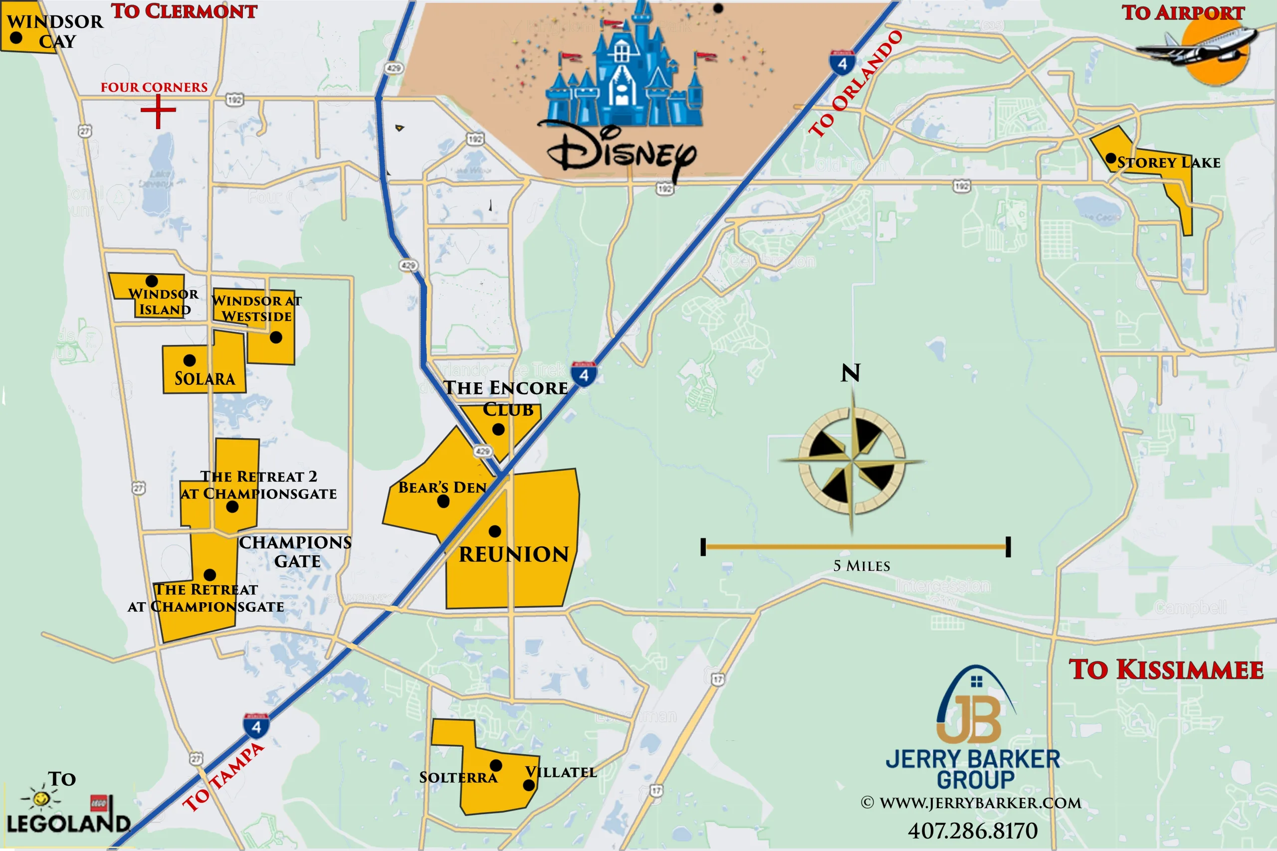 Map of Classic Orlando Resorts