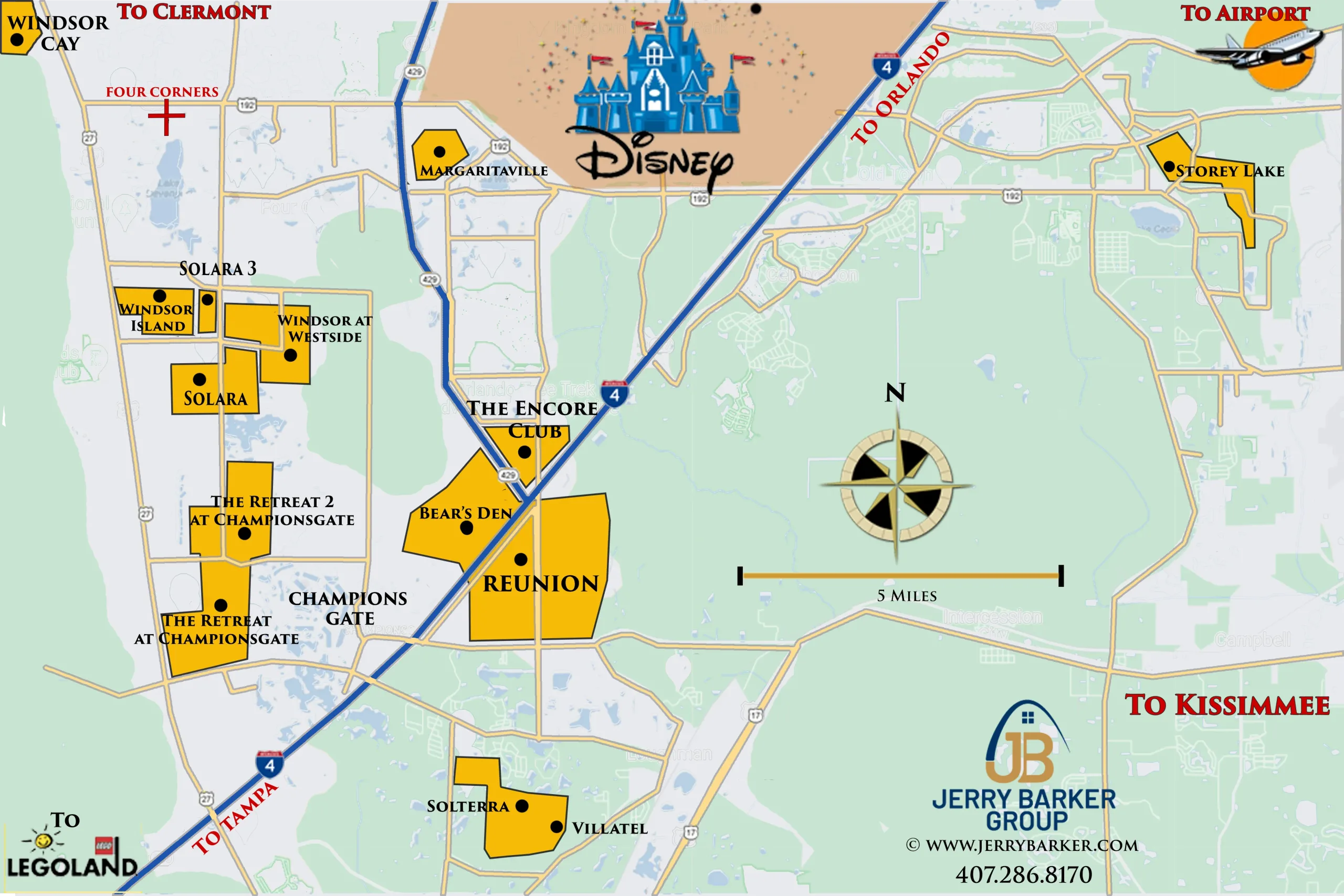 Map of Featured Orlando Resorts
