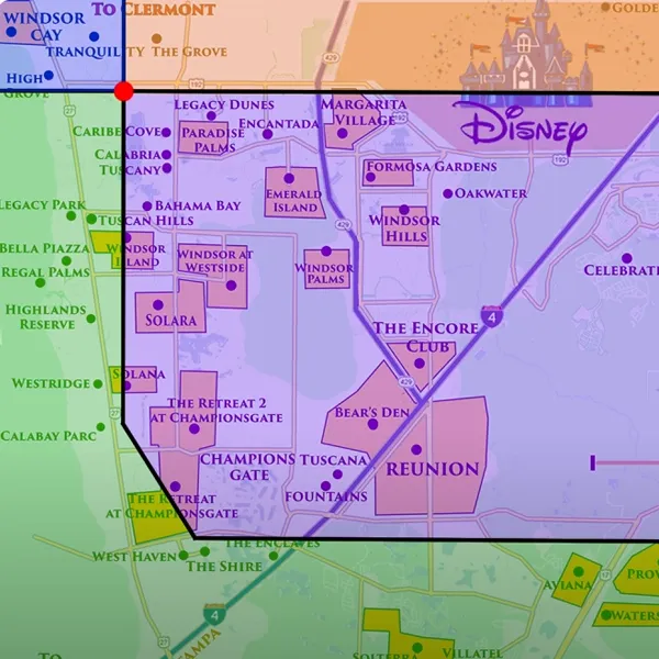 Four Corners Map Florida