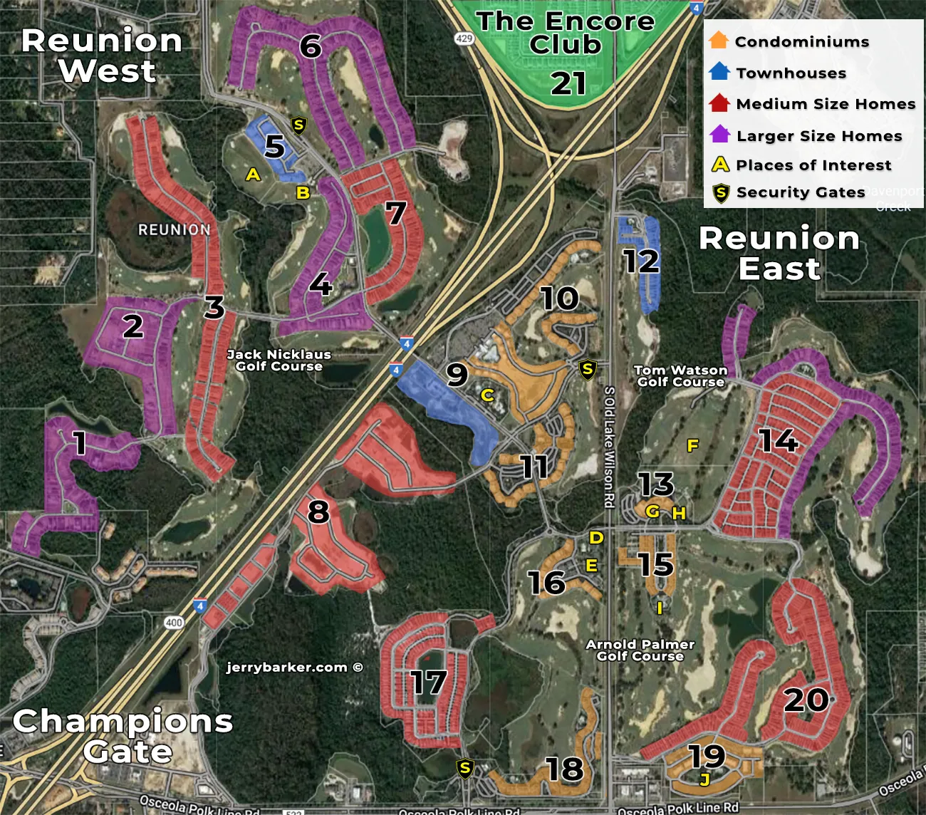 Reunion Map Property Location Overview and Villages