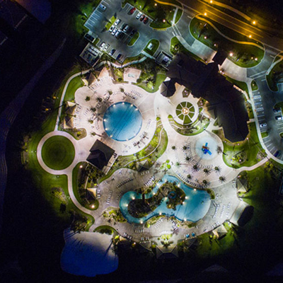 OasisArialNight400 The Oasis Clubhouse at Championsgate at Night