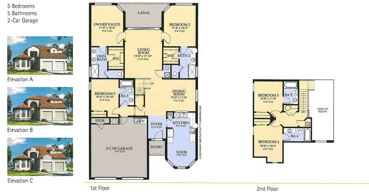 Seville-Floor-Plan The Seville 5 Bedroom Floor Plan at Windsor Hills