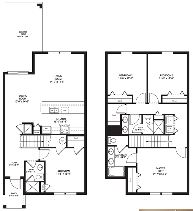 beach-floor The Beach Palm Townhouse Floor Plan at ChampionsGate Resort by Lennar