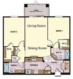 napa-condo-floor-plan Napa – 2 Bed Condo Floor Plan at Windsor Hills