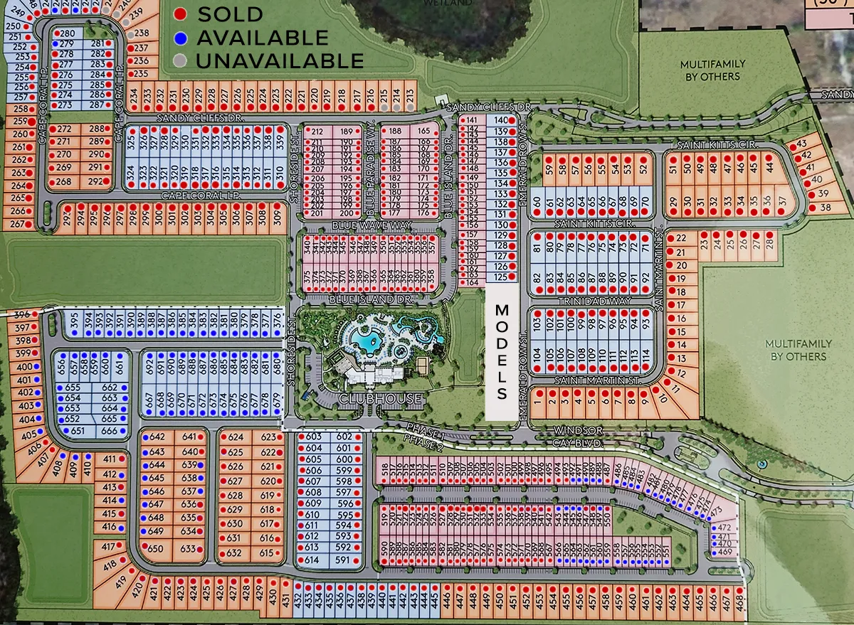 Windsor Cay Lot Map