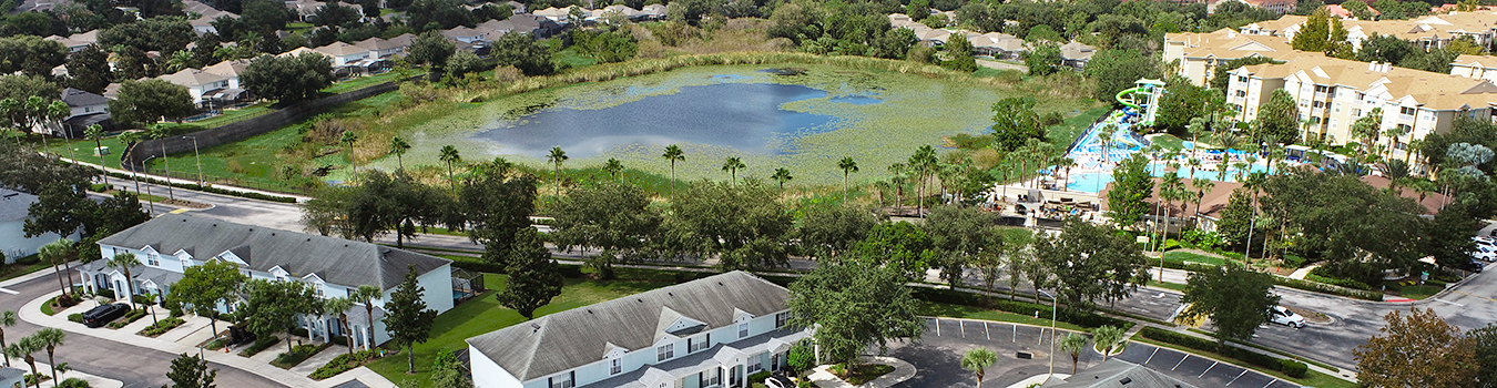 windsor-hills-flyover Windsor Hills Resort view from above showing the townhouses, reedy lake, the water park, clubhouse and the condos